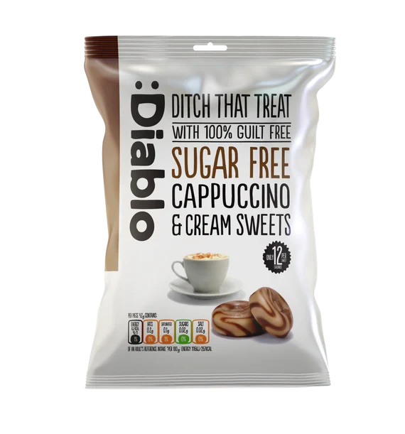 Diablo Sugar Free Cappuccino & Cream Sweets 75gm