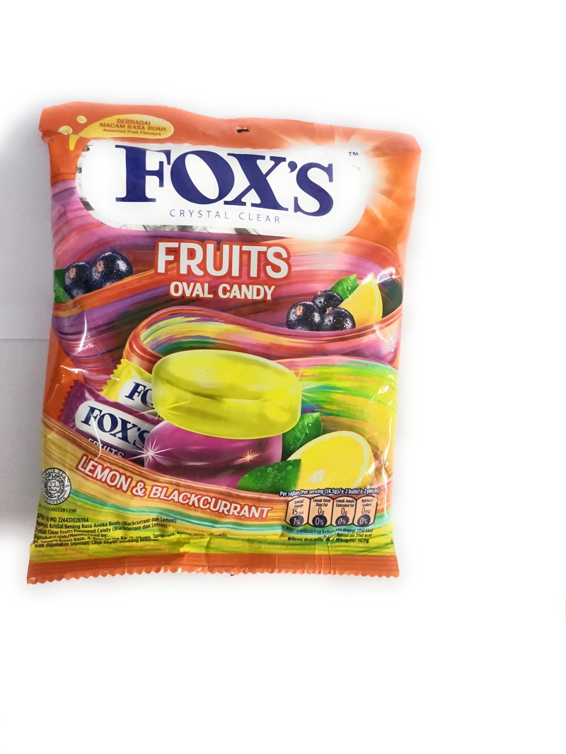 Fox's Fruits Lemon & Blackcurrant Oval Candy 125gm