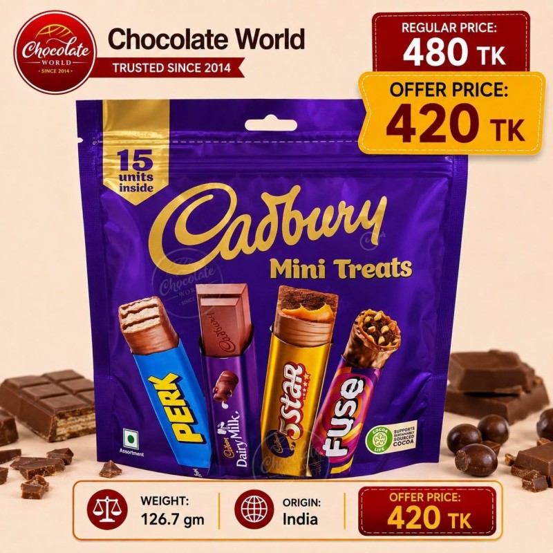 Cadbury Mini Treats Chocolate 15 Units