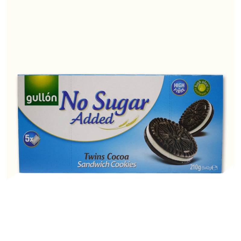 Gullon No Sugar Added Twins Cocoa Sandwich Cookies 210gm