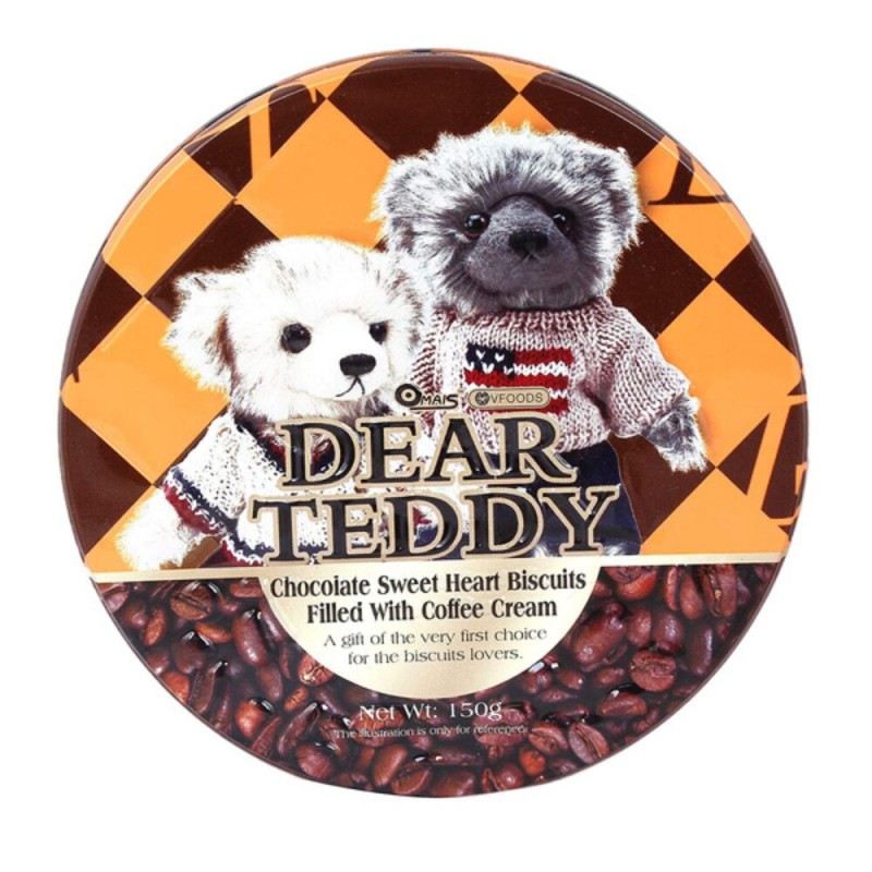 Dear Teddy Chocolate Sweet Heart Biscuits Filled with Coffee Cream 150gm